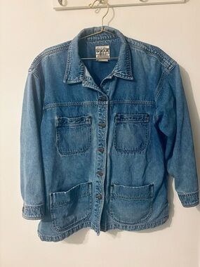 Northern Spirit Women Vintage Coverall Worker Denim Jean Jacket Size Large